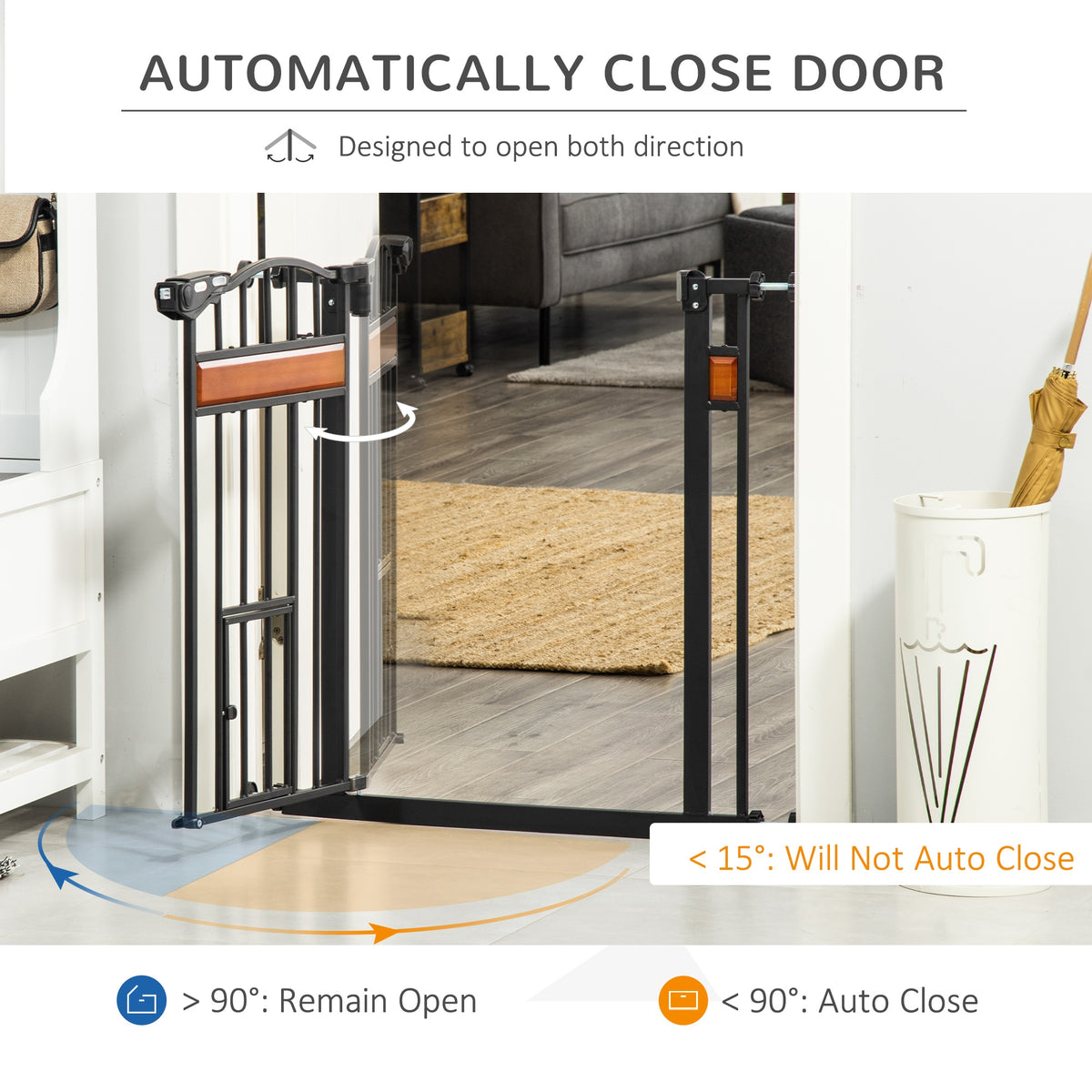 Extra wide dog gate with cat door
