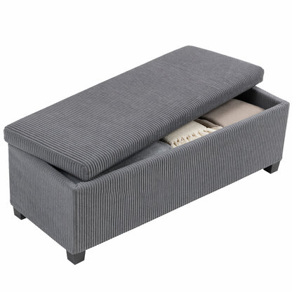 Corduroy Storage Ottoman Bench