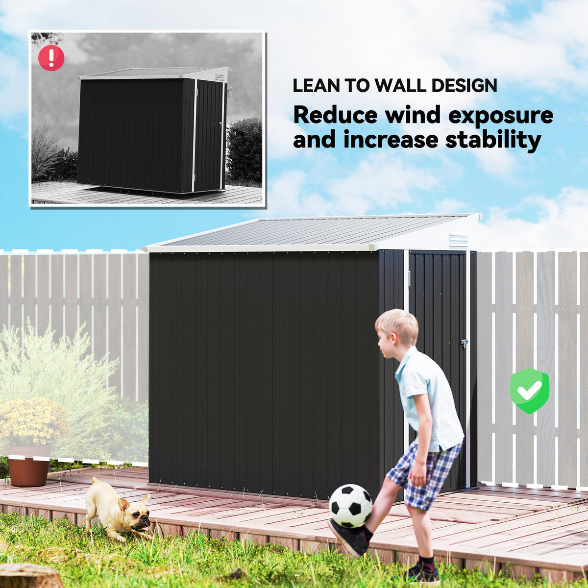 Vertical Outdoor Storage Shed with Double Door