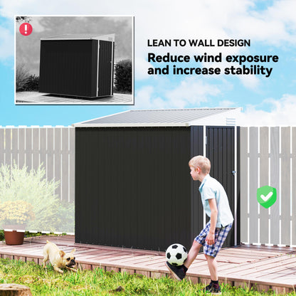 Vertical Outdoor Storage Shed with Double Door