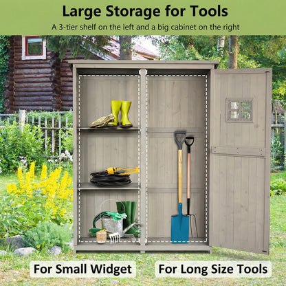Wooden Garden Shed 4x1.5 ft with Double Doors