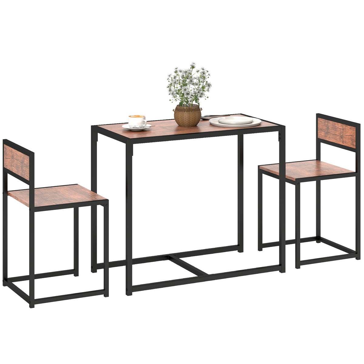 Industrial dining set for 2 persons