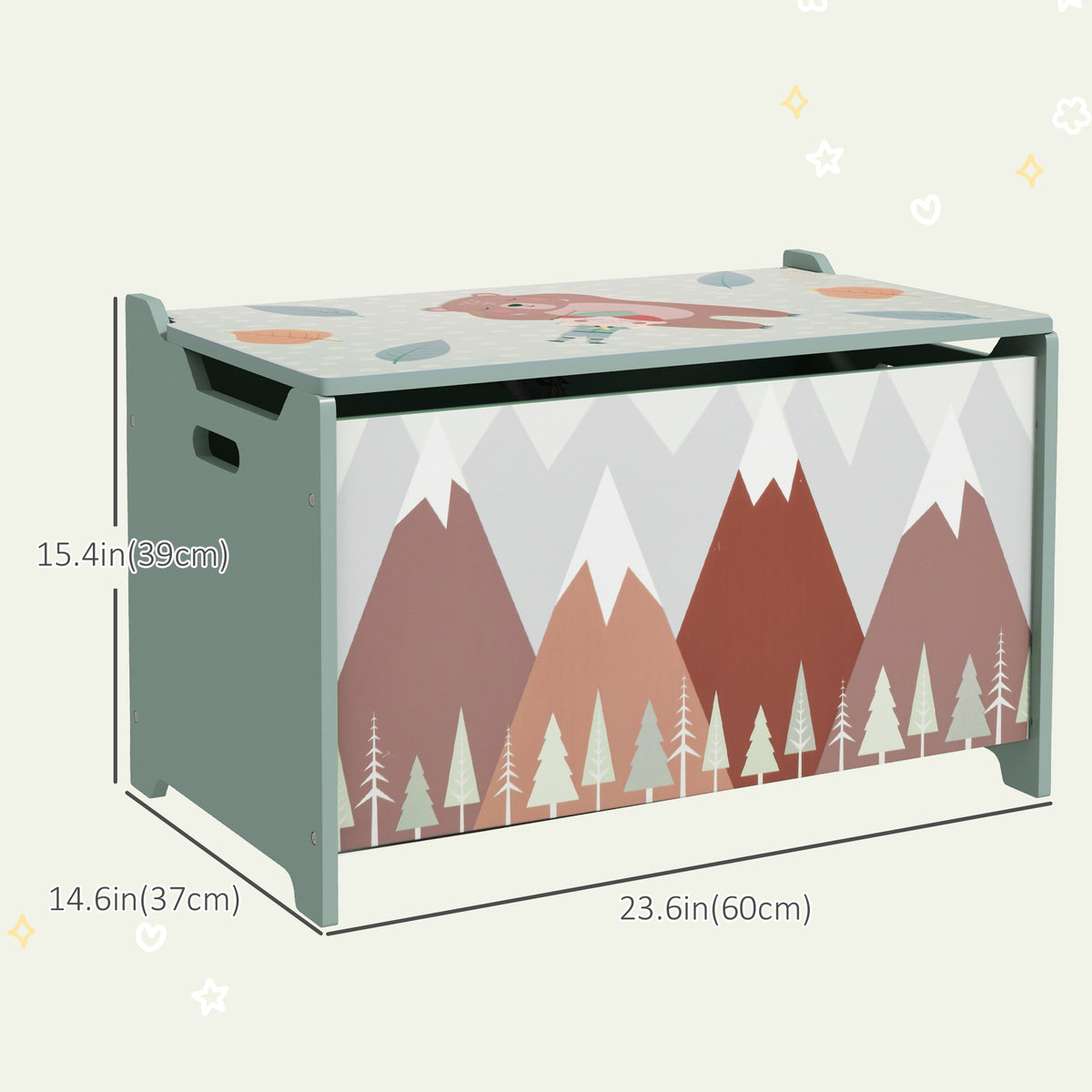 Kids Toy Box with Lid and Safety Hinges