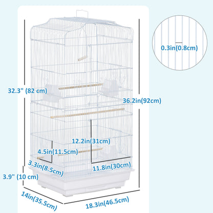 Flight Bird Cage 2 Doors with Perches and Feeders