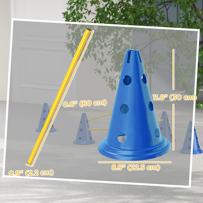 Set de agilidad para perros con conos y postes ajustables
