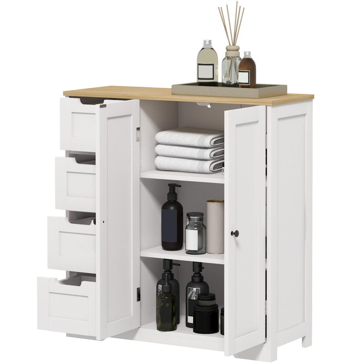 Freestanding modern bathroom floor cabinet