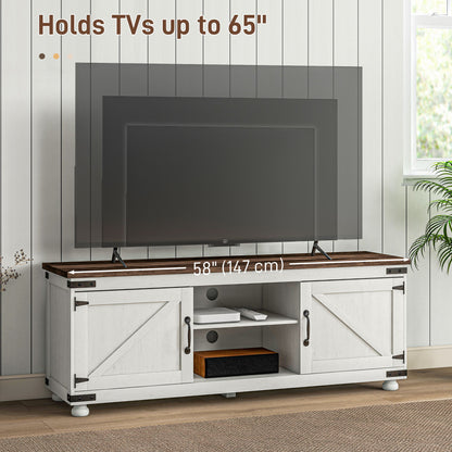 Farmhouse TV stand barn doors for 165 cm (165 cm) TV