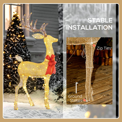 Decoración de Reno Luminoso LED Navidad Dorado