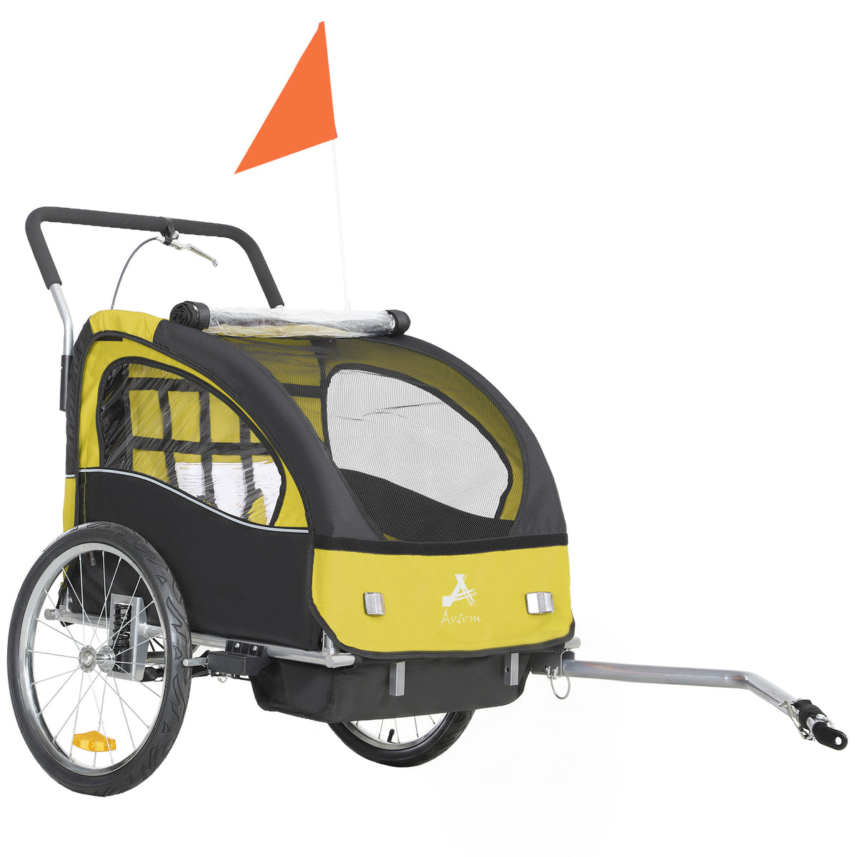 2-in-1 Kids Bike Trailer Foldable with Stroller