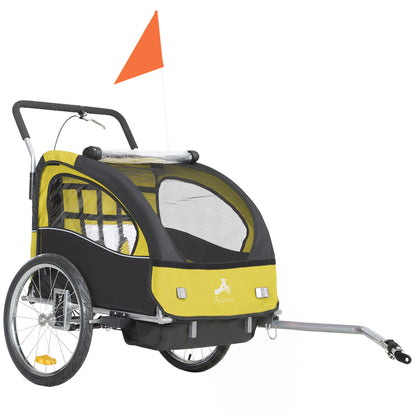 2-in-1 Kids Bike Trailer Foldable with Stroller