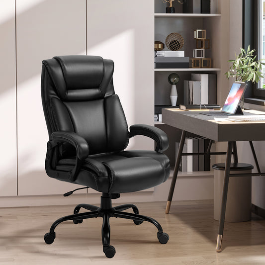 Silla de oficina ergonómica alta de cuero sintético 181 kg