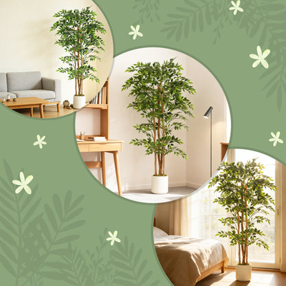 Artificial banyan tree realistic foliage — Set of 2