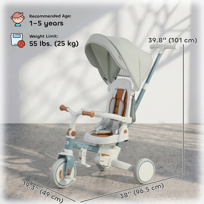 9-in-1 Convertible Tricycle with Safety Harness