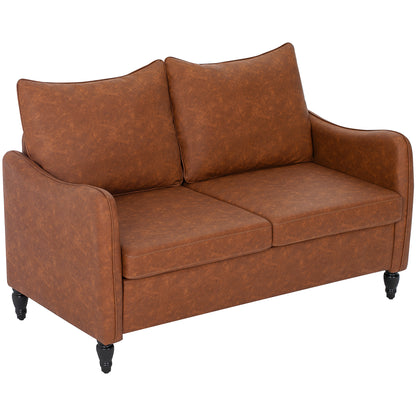 Loveseat Sofa PU Leather with Wood Legs
