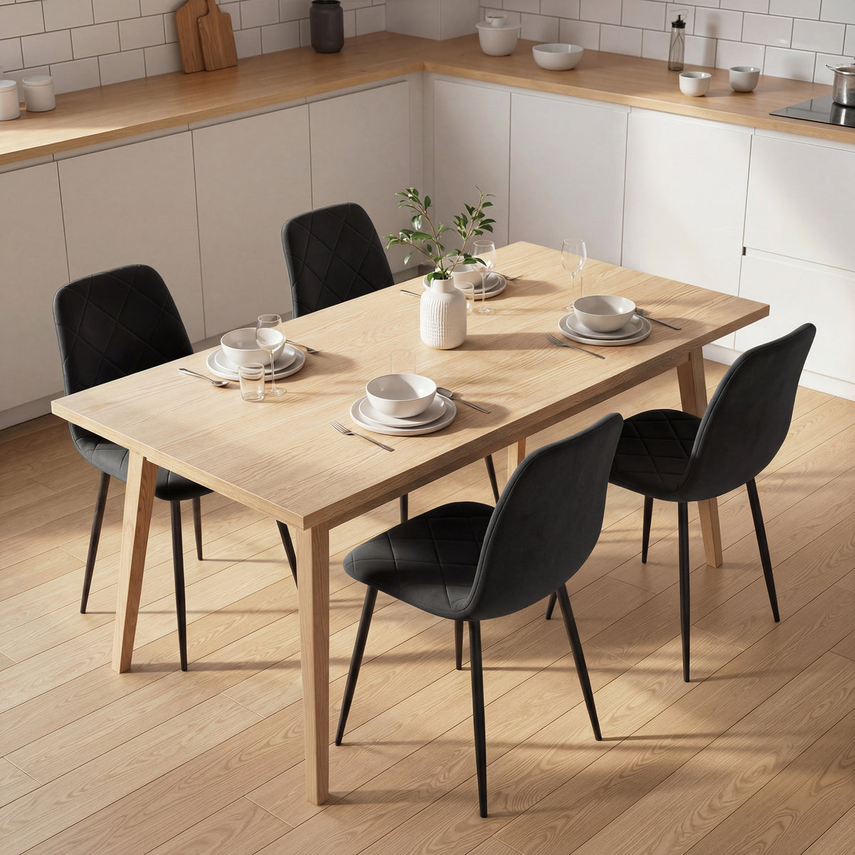 Upholstered dining chairs set of 4
