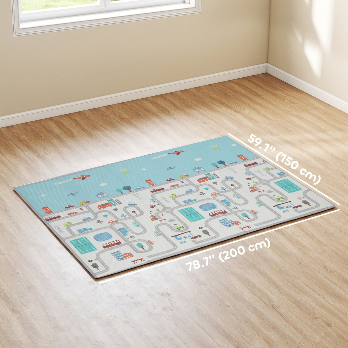Foldable Double-Sided Baby Play Mat 200 x 150 cm