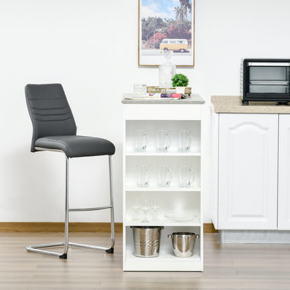 High Top Bar Table with 4 Storage Shelves