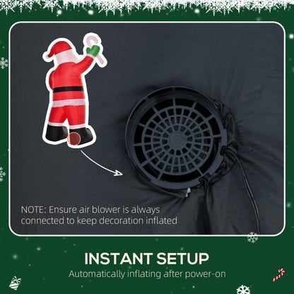 Decoración inflable de Papá Noel iluminada de 8 pies