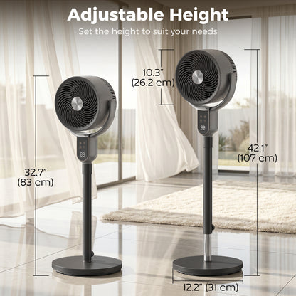 Ventilador de pie silencioso de 8 velocidades con aromaterapia