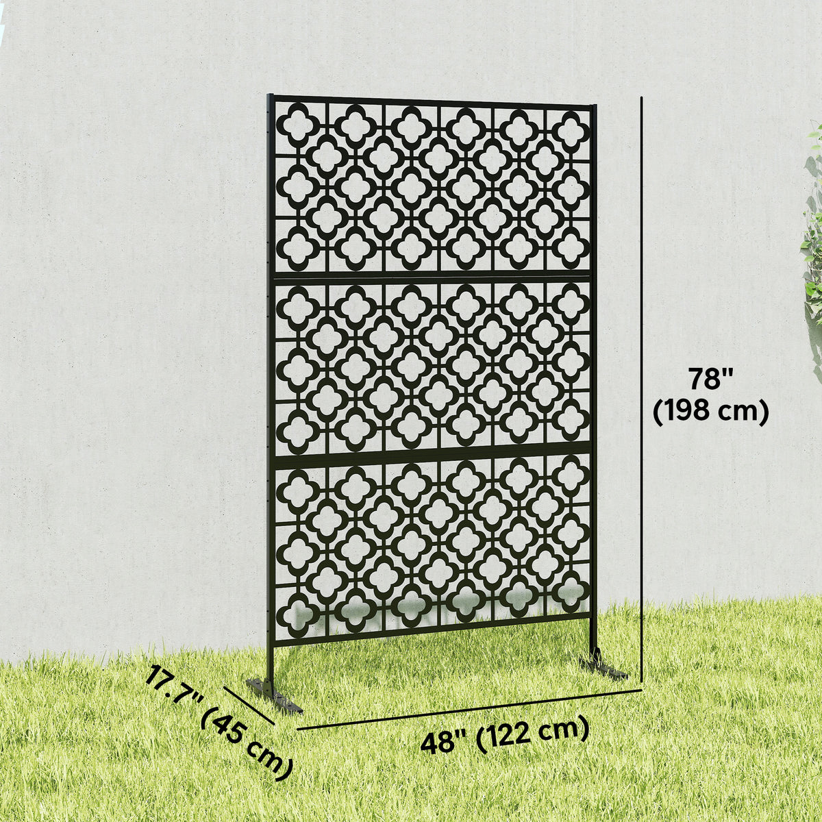 Biombo de exterior de acero galvanizado, autoportante