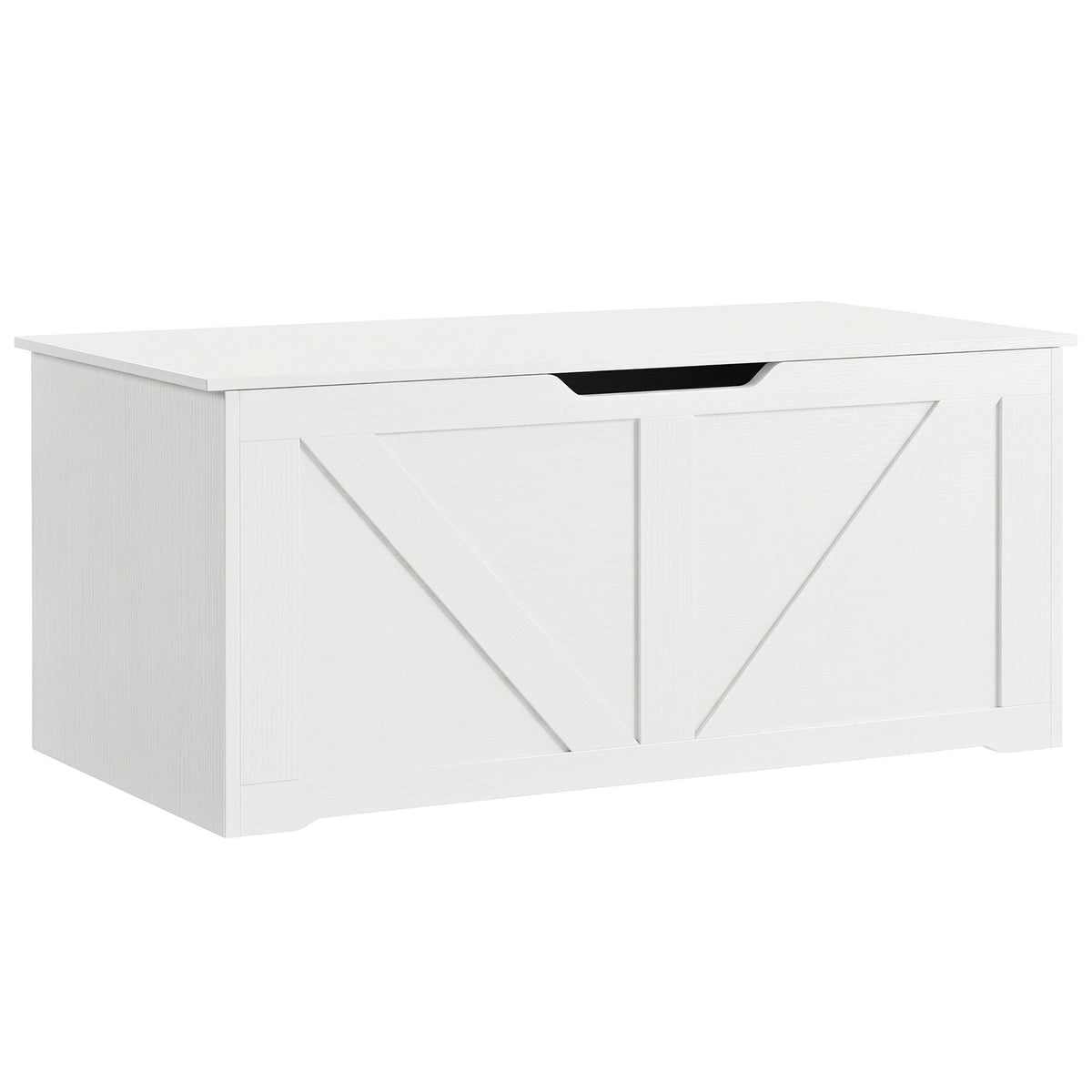 Rustic storage chest with safety hinges