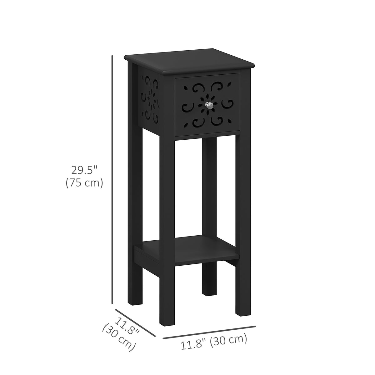 Nightstands with drawer and open shelf set of 2