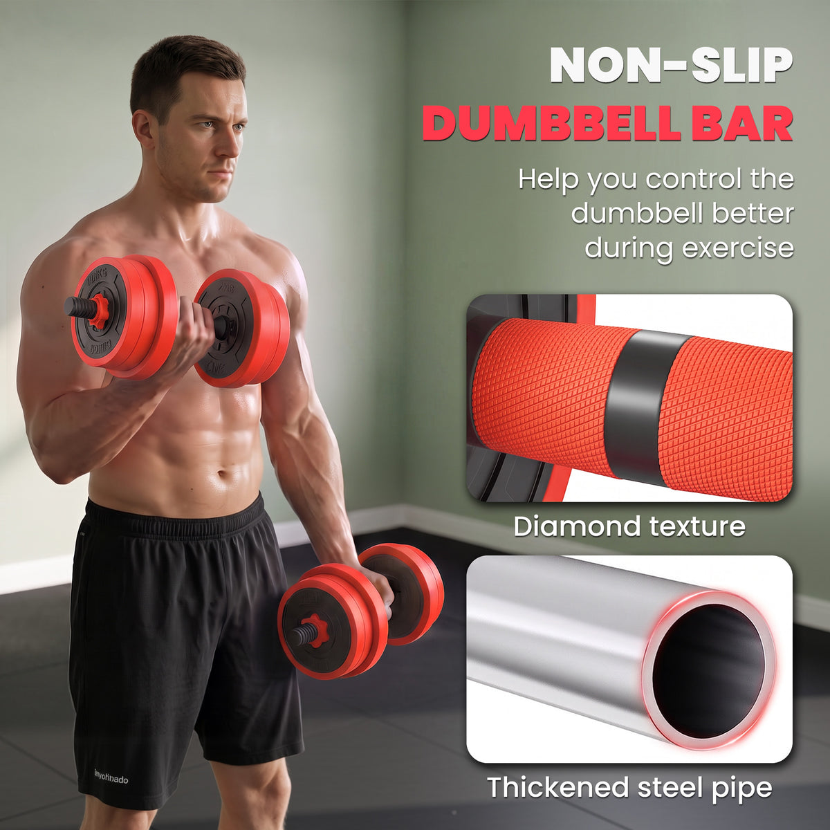 4-in-1 20 kg Adjustable Dumbbell Set