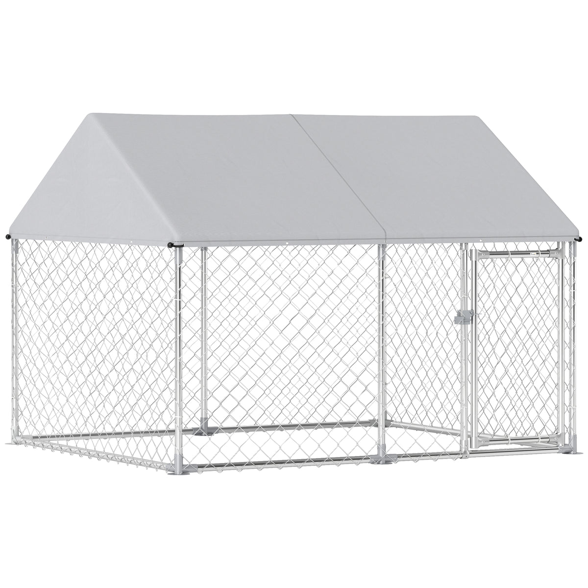 Corral exterior para perros con techo impermeable