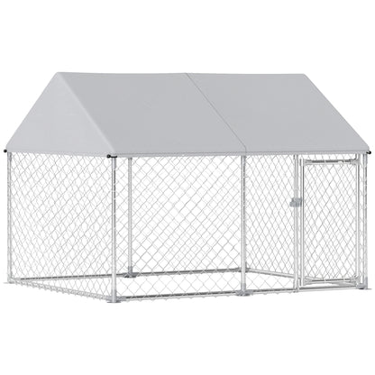 Corral exterior para perros con techo impermeable
