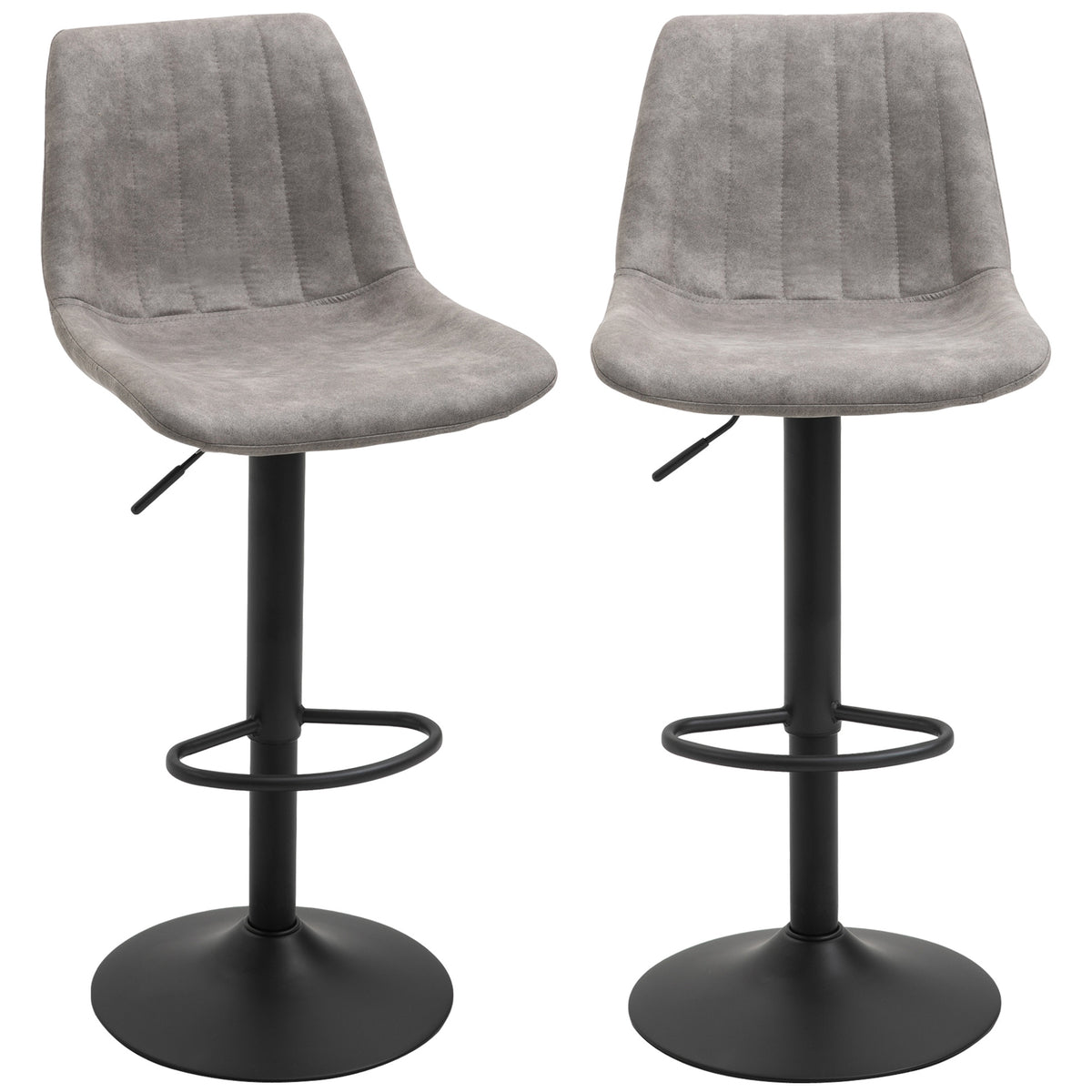 Adjustable Bar Stools Set of 2 — Black