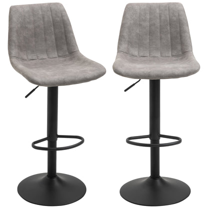 Adjustable Bar Stools Set of 2 — Black