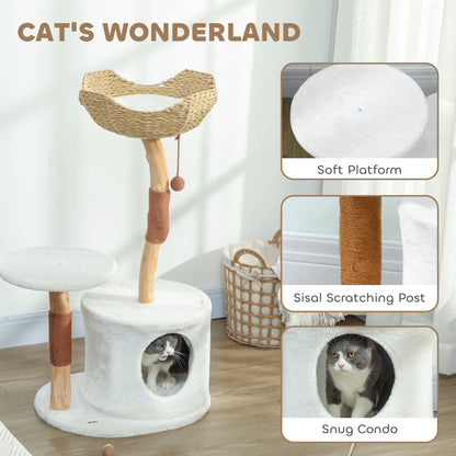 Árbol para gatos de 101 cm estabilizado con rascador de sisal