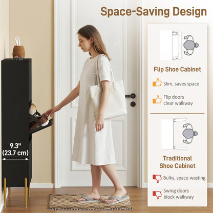 Shoe Cabinet 3 Flip Drawers 18–24 Pairs Storage