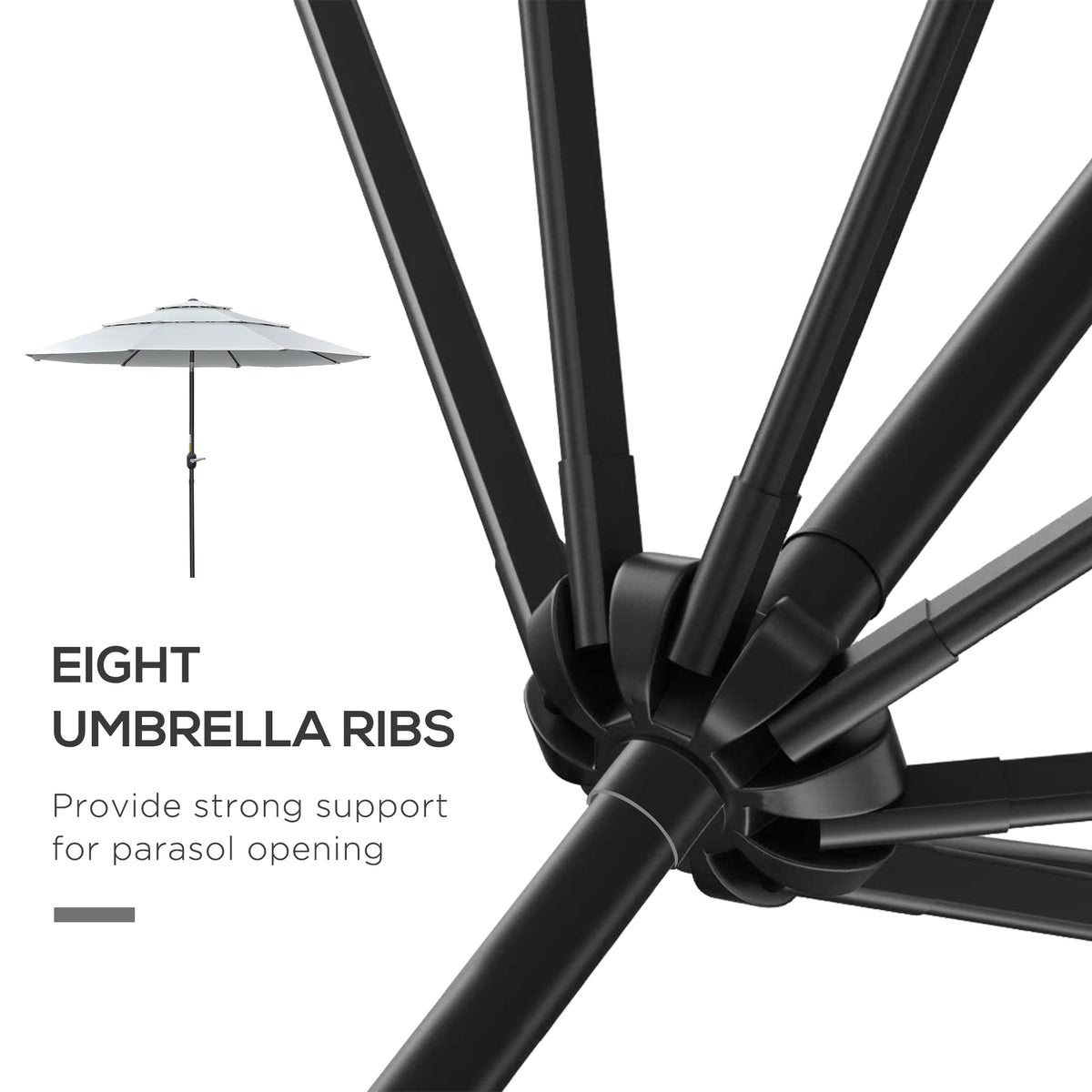 3-Tier Patio Umbrella with Crank and Tilt 9 ft
