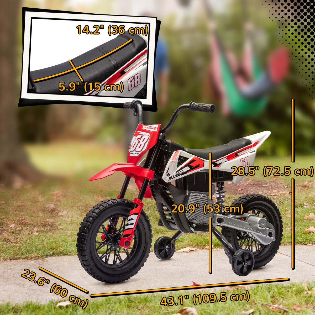 Electric Kids Motorcycle 12V with Training Wheels