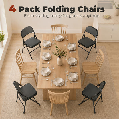 Set of 4 metal folding chairs