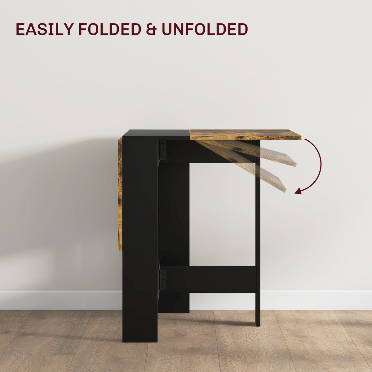 Mesa plegable multiusos con tablero abatible para ahorrar espacio