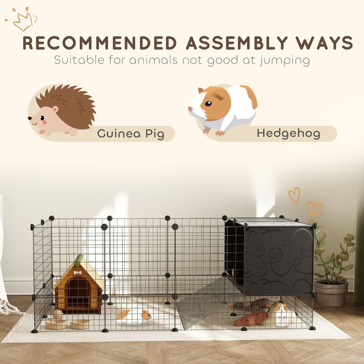 Small Animal Playpen with 31 Modular Panels