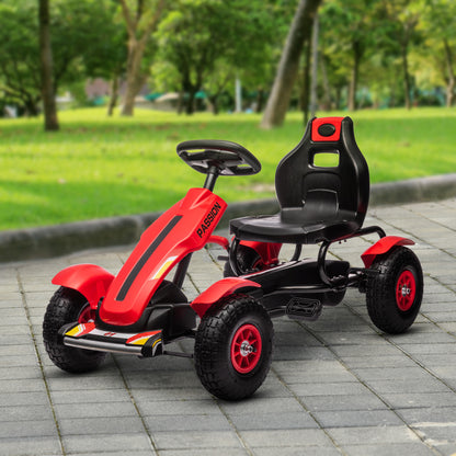 Pedal go kart for kids with handbrake