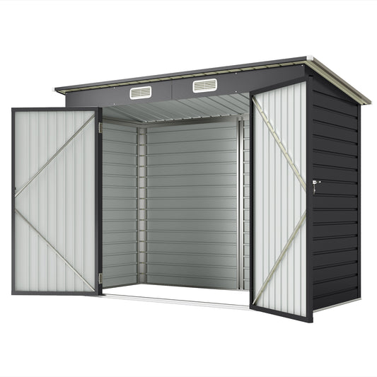 Galvanized Steel Garden Shed with Double Doors