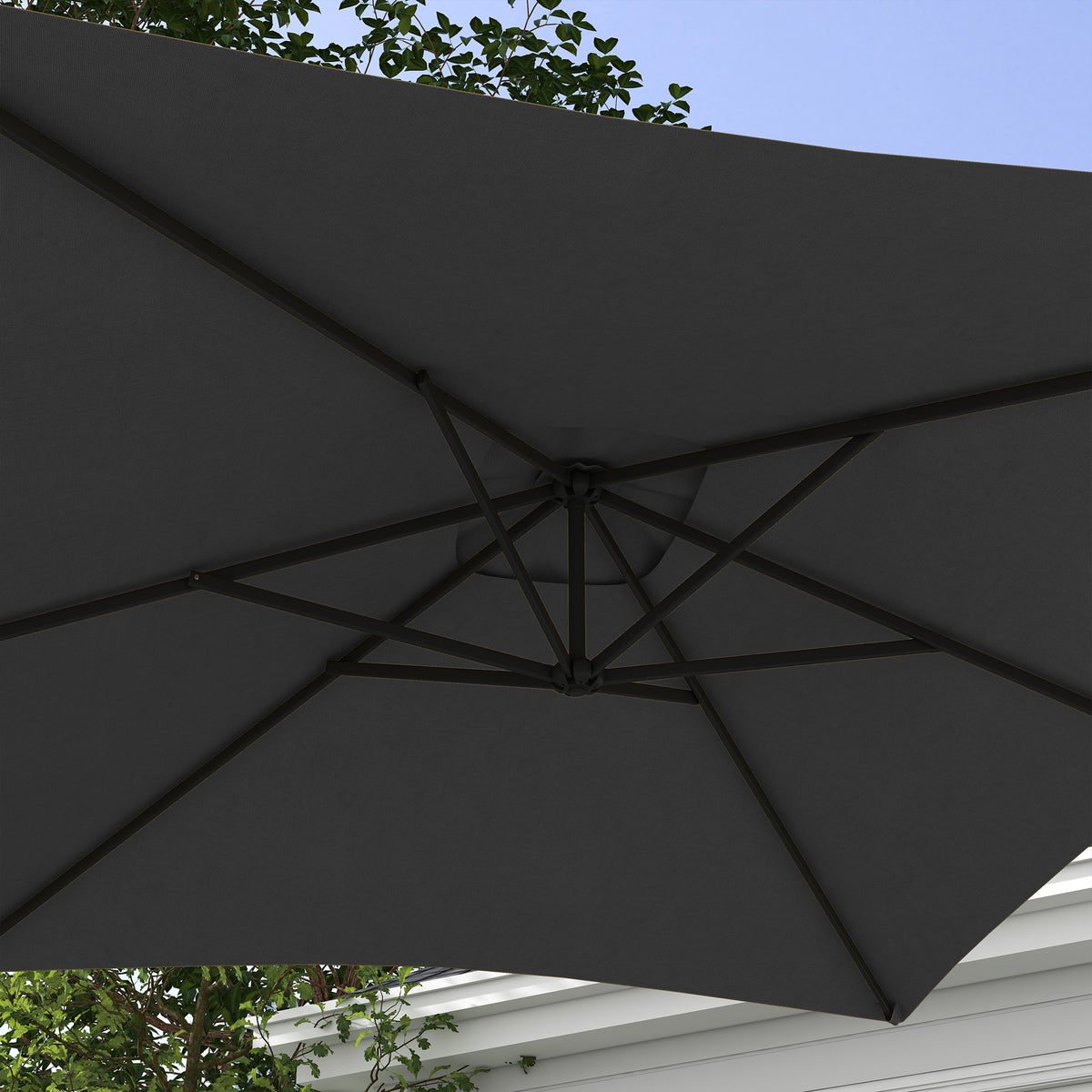 Offset Patio Umbrella 3m with Cross Base