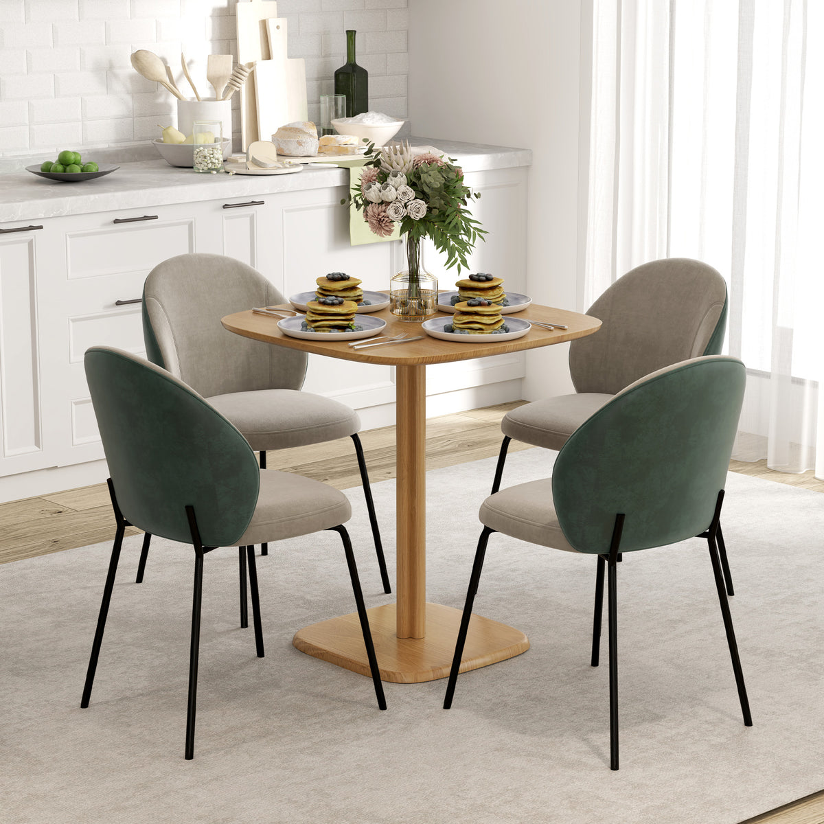 Modern wooden dining table