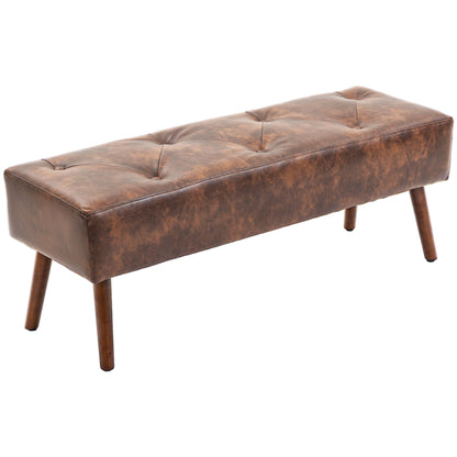 Tufted PU leather bedroom bench