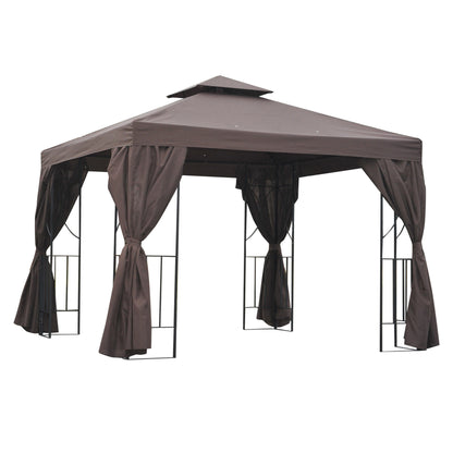 Patio Gazebo Double-Tier Roof 10 x 10 ft