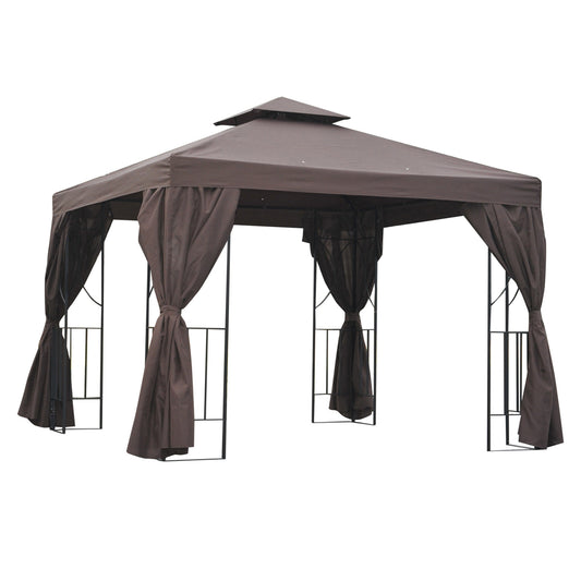 Patio Gazebo Double-Tier Roof 10 x 10 ft