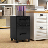 ਤਾਲੇ ਅਤੇ ਲਟਕਦੀਆਂ ਪੱਟੀਆਂ ਵਾਲਾ 3 ਦਰਾਜ਼ਾਂ ਵਾਲਾ ਖੜ੍ਹਾ ਫਾਈਲਿੰਗ ਕੈਬਿਨੈੱਟ