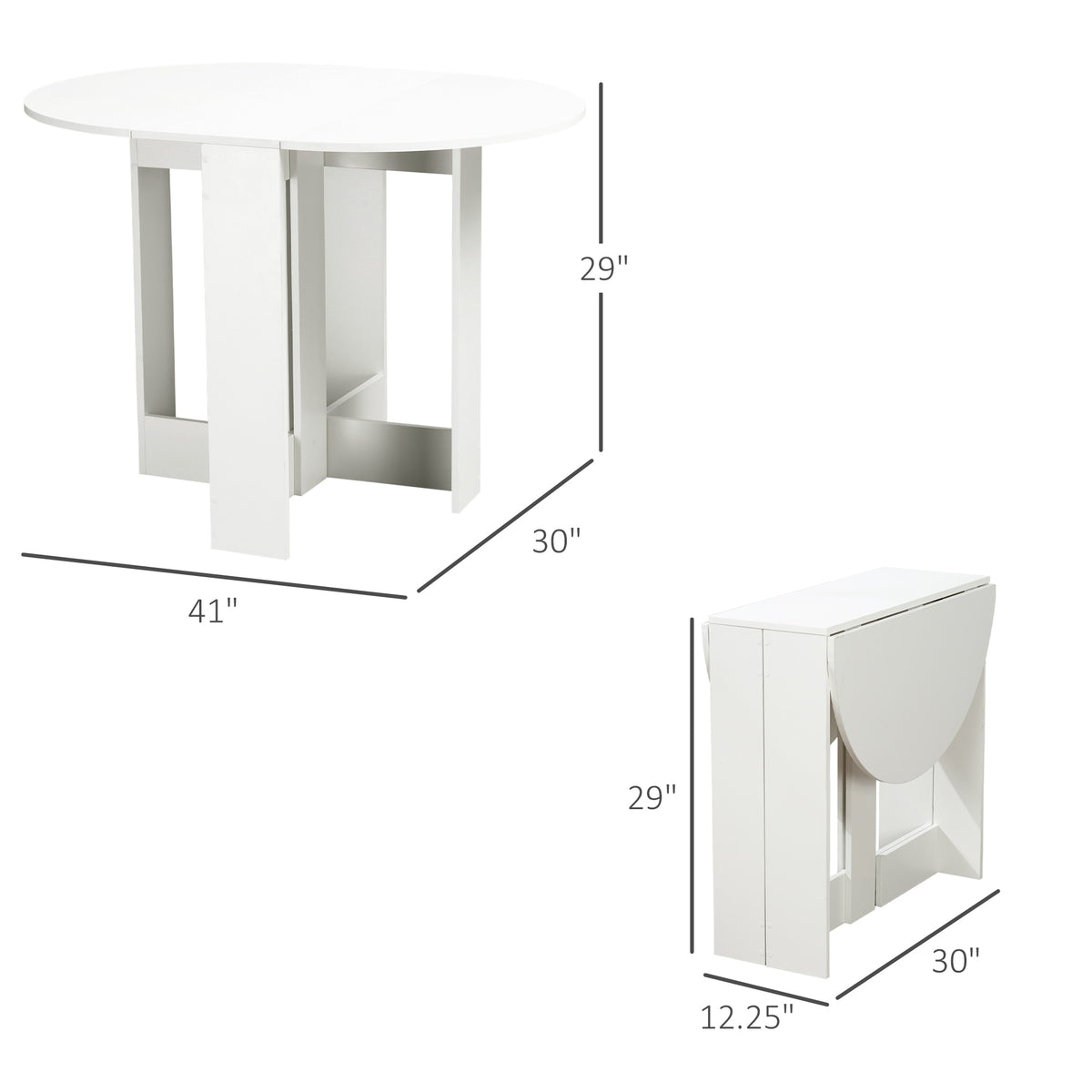 Folding Dining Table Drop Leaf Space Saving