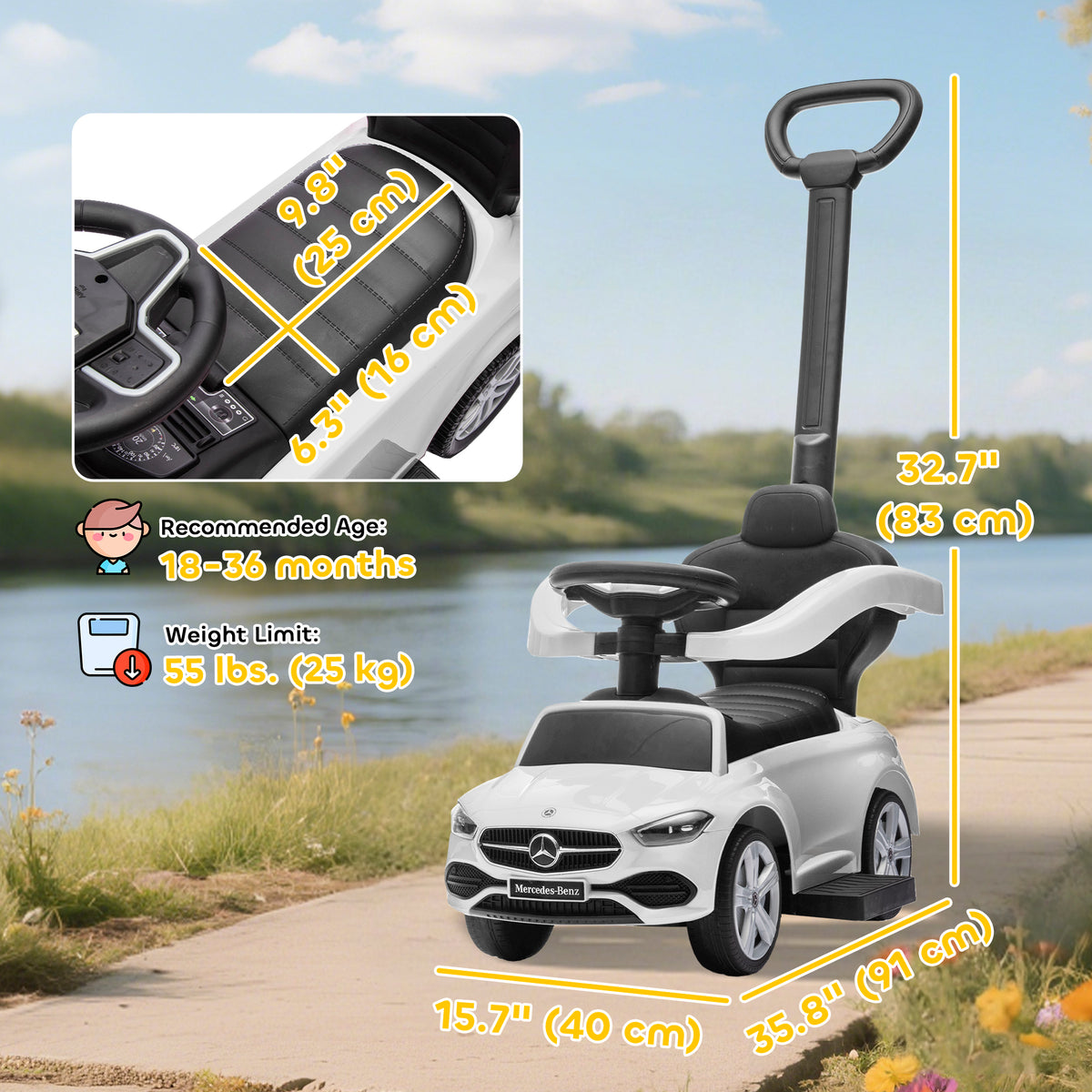 3-in-1 Toddler Push Car