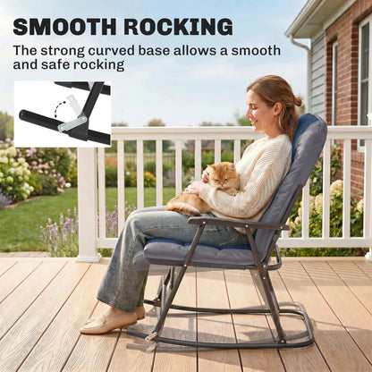 Set of 2 Padded Rocking Chairs with Armrests