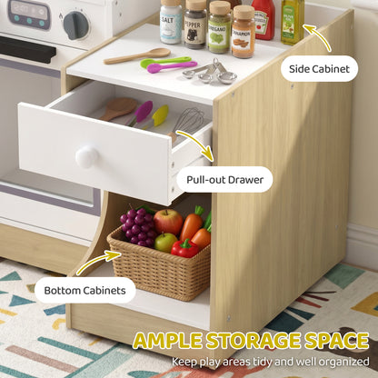 2-in-1 Convertible Play Kitchen and Table Chair Set
